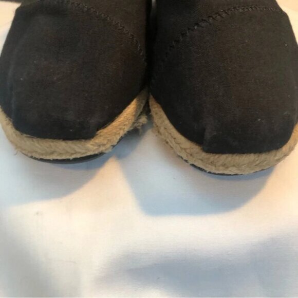 Bobs  Sketchers Espadrille Black Shoes 7 Canvas Women's Slip On - Picture 7 of 9